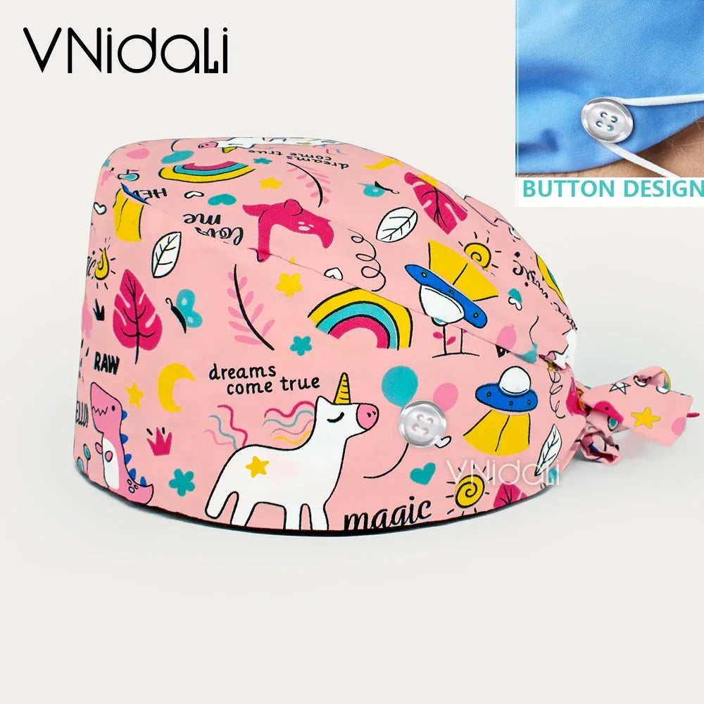 Scrub Cap with Button