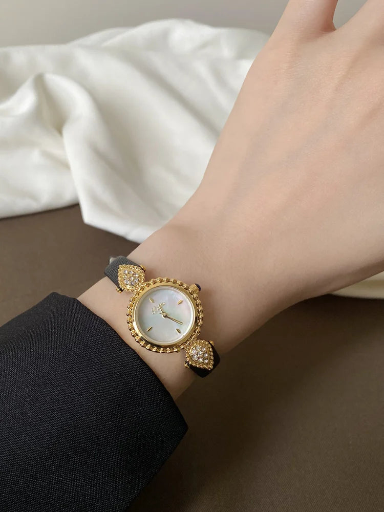 Diamond Dial Belt Quartz Watch