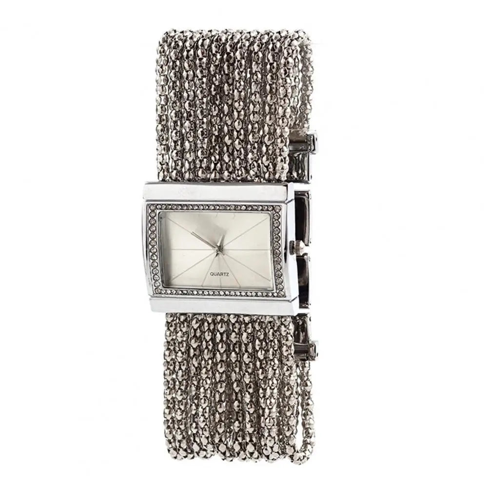Bead Chain Rhinestone Bracelet Watch