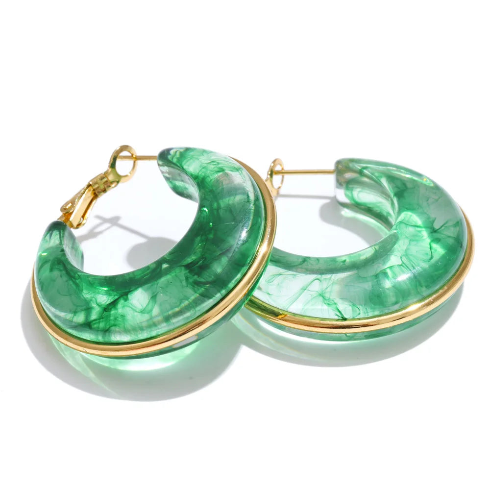 Chunky Acrylic Hoop Earrings