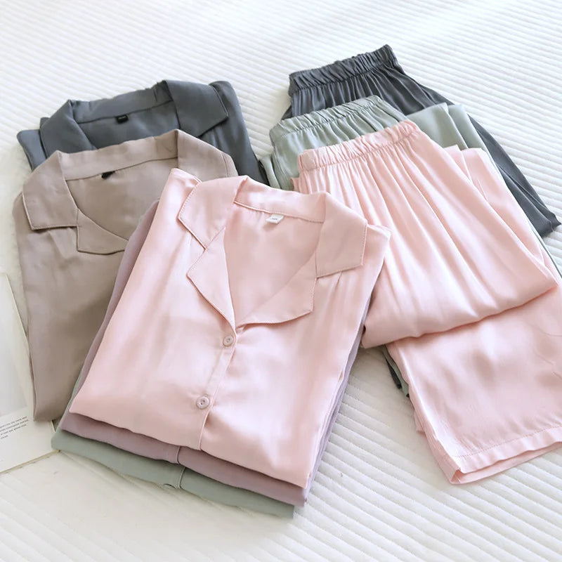 Cotton Silk Couple Pajama Set