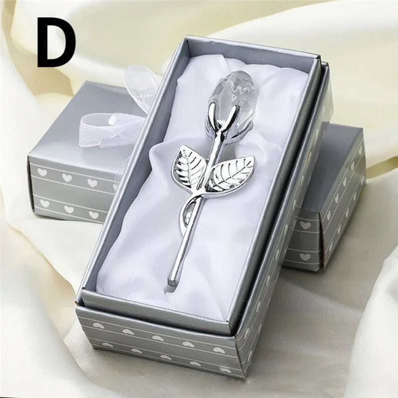 Crystal Glass Rose Ornament