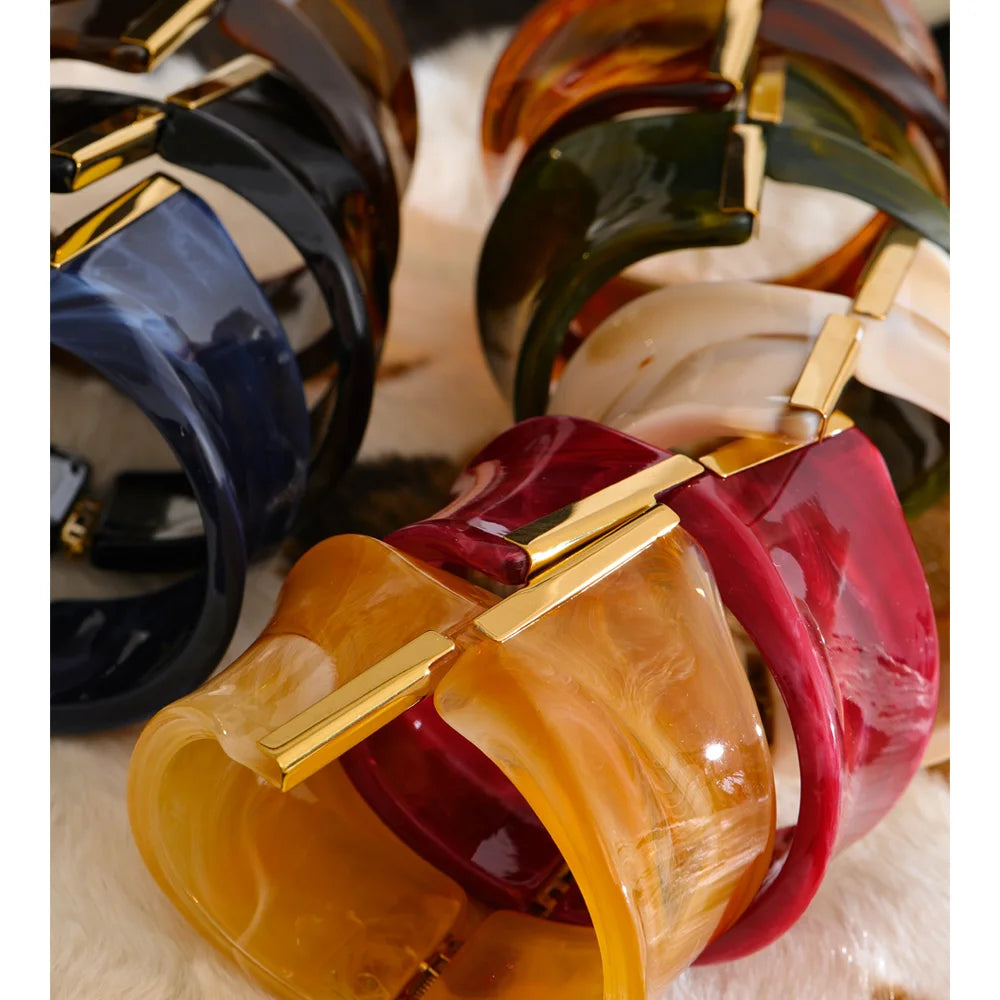 Acrylic Wide Bangle Bracelet
