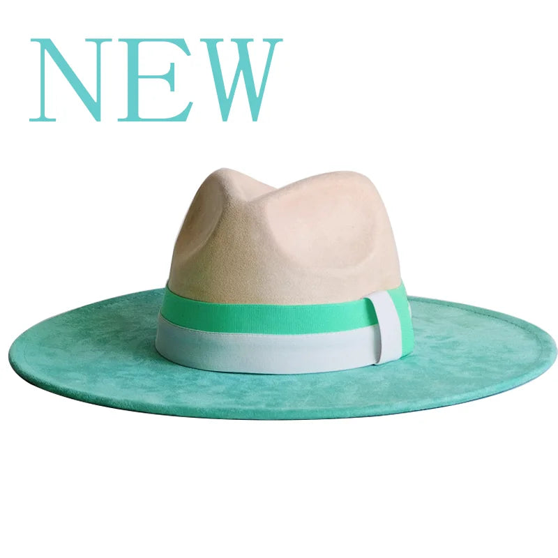 Women's Wide Brim Fedora Hat Retro Style