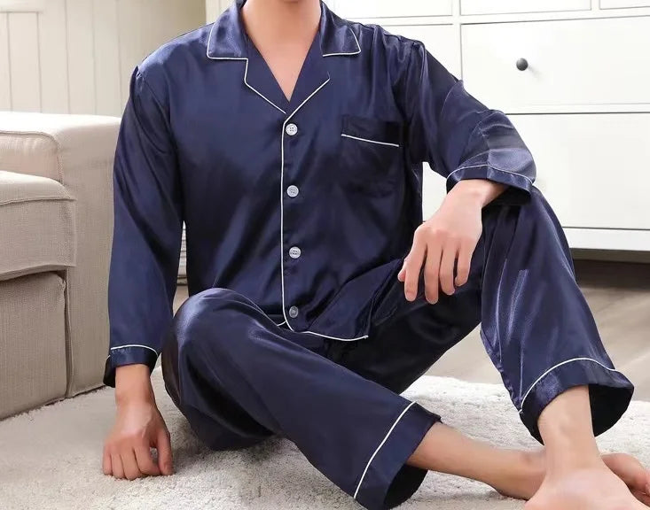 Custom Satin Couple Pajama Set Gift