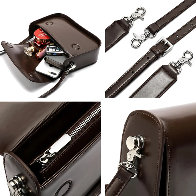 Women's Saddle Bag Genuine Leather Crossbody