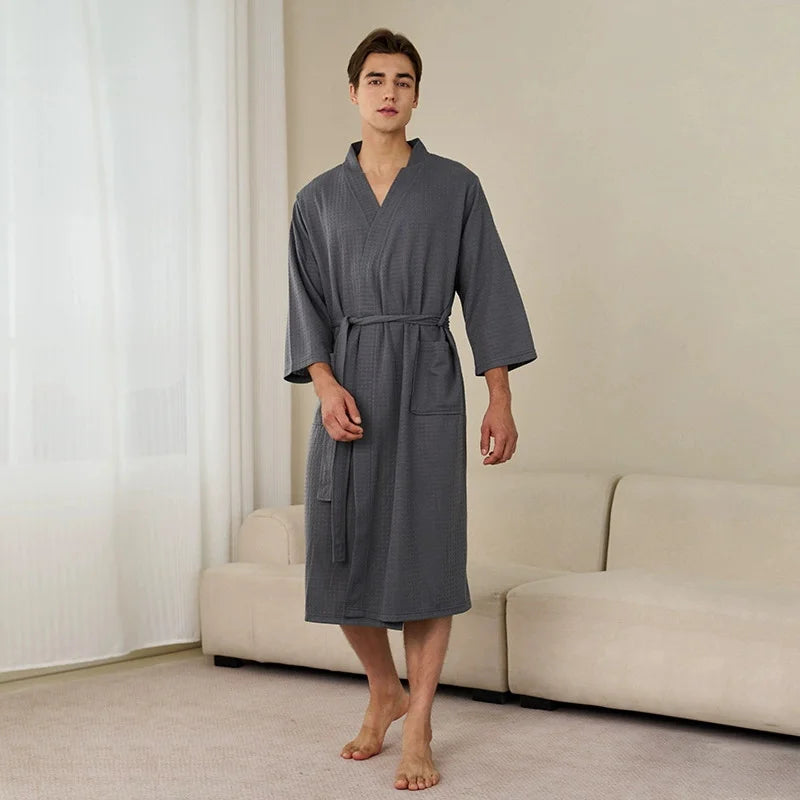 Waffle Pattern Couple Robe