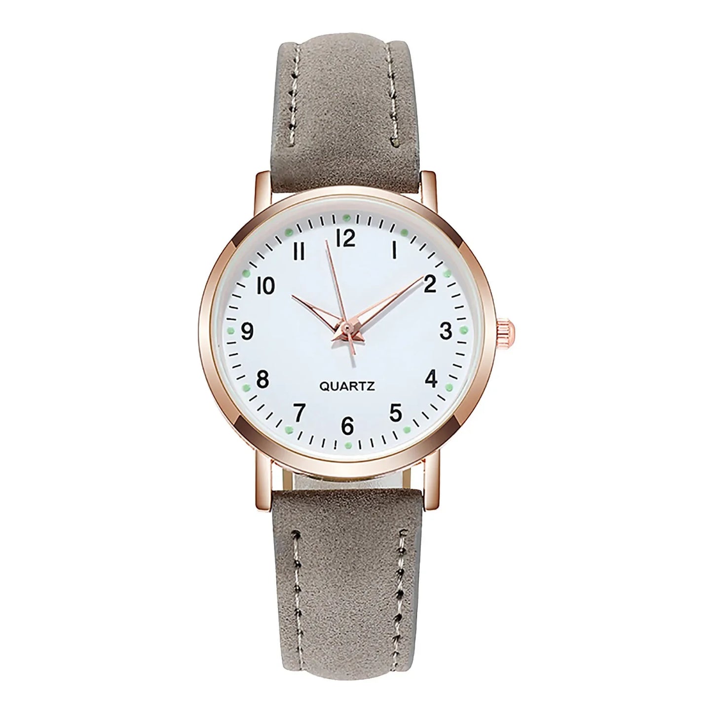 Women's Small Dial Leather Quartz Watch