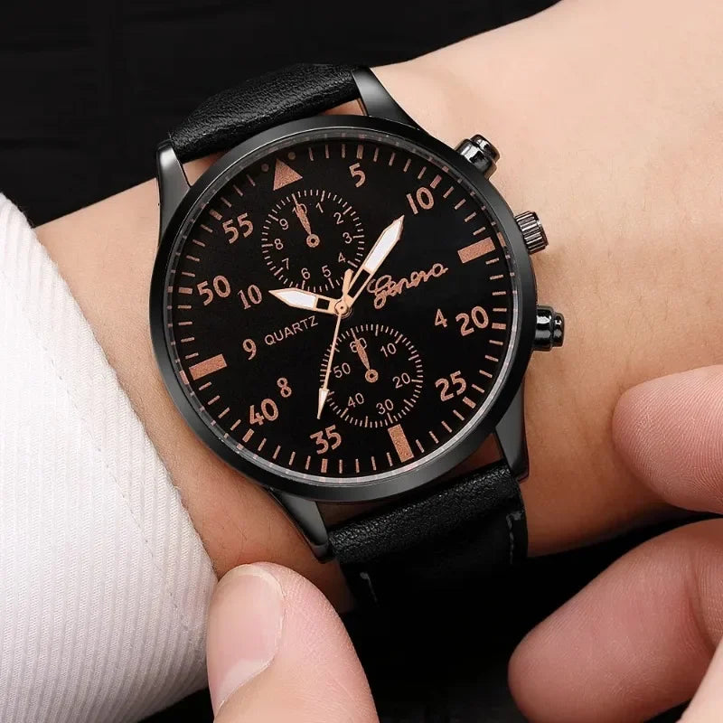 Leather Sport Men Watch