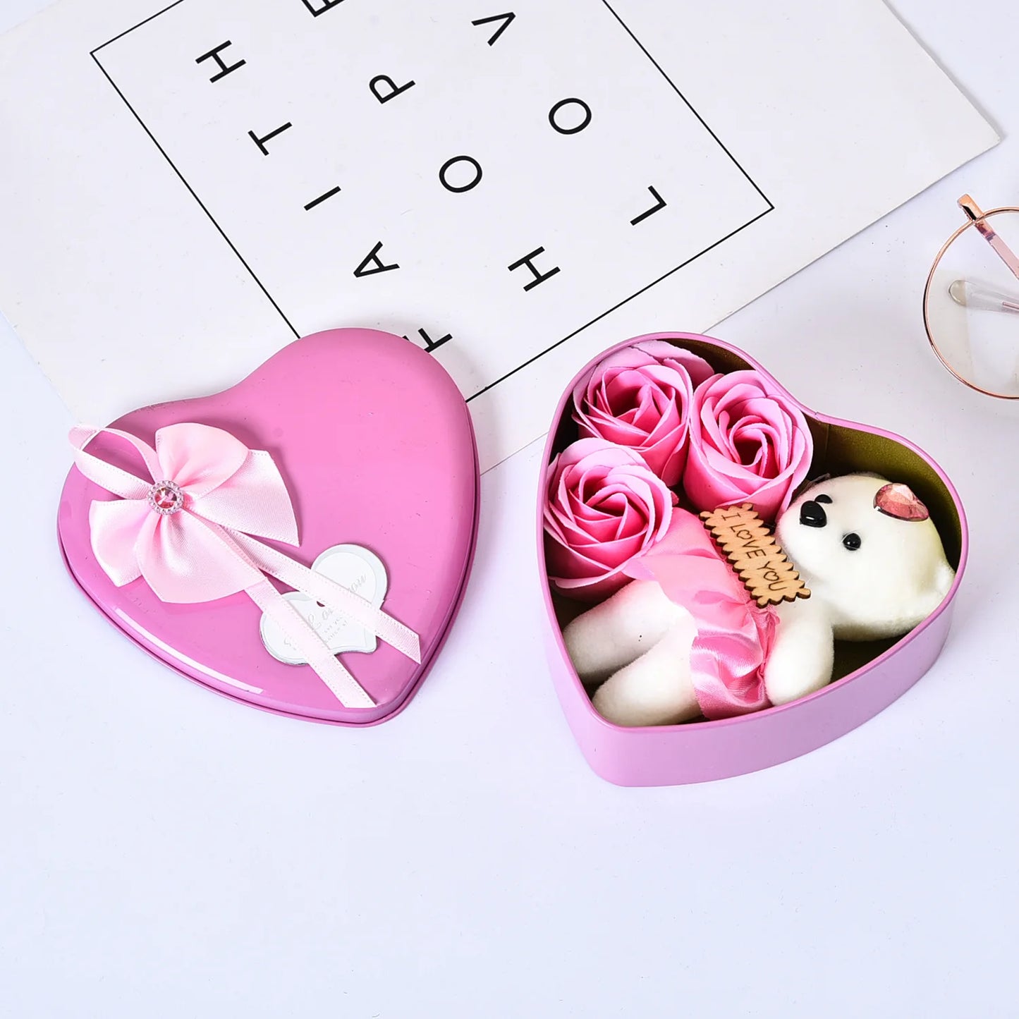 Teddy Bear Rose Gift Box Valentine Mother