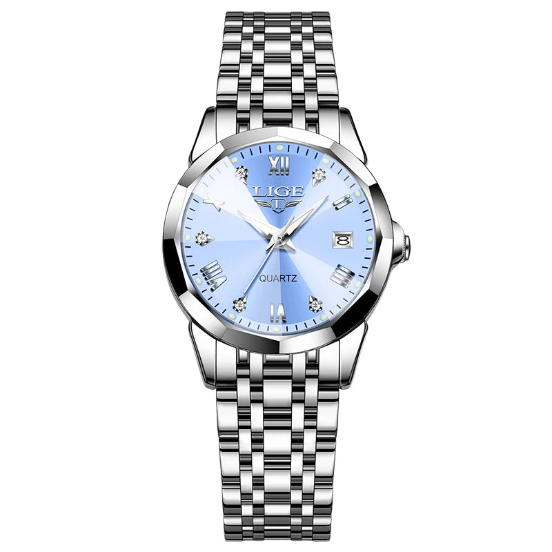 LIGE Luminous Date Steel Watch