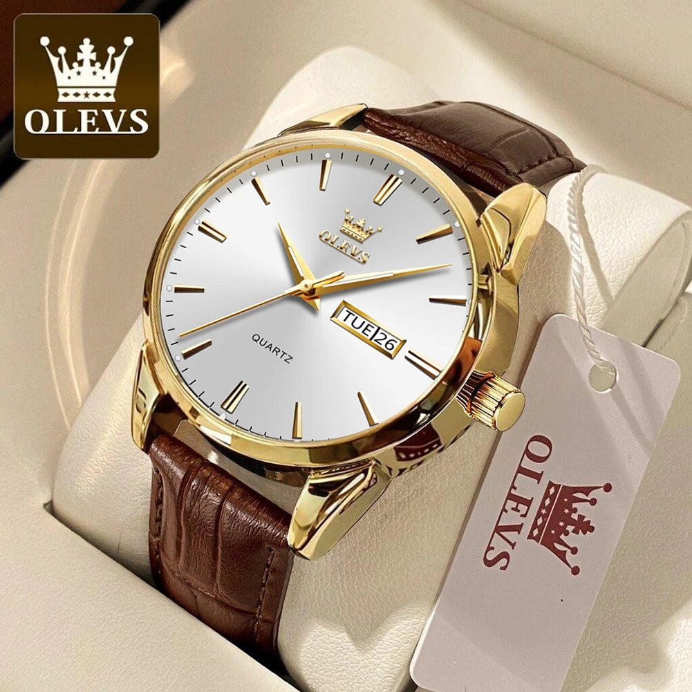 OLEVS Women's Waterproof Dual Calendar Watch