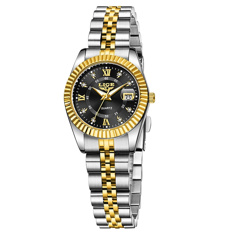LIGE Waterproof Calendar Ladies Watch