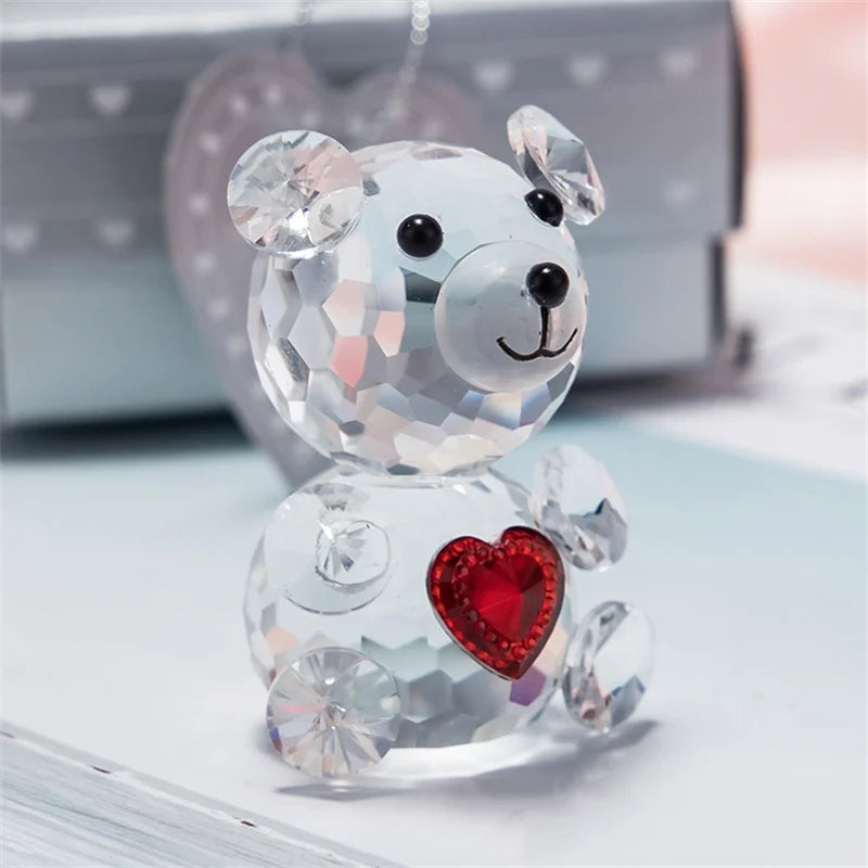 Crystal Bear Rose Gift Box Valentine