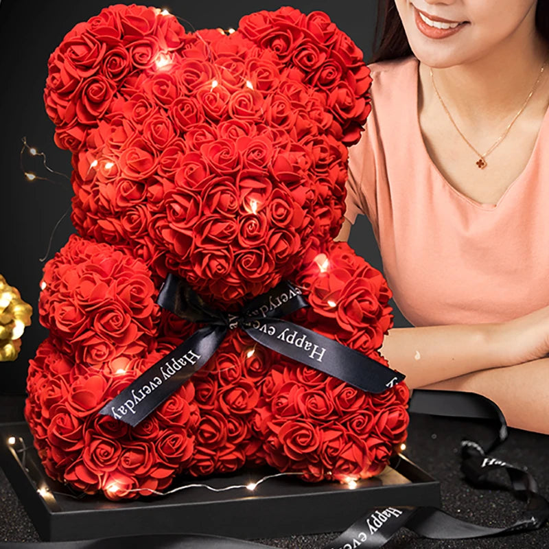 Rose Bear LED Gift Box Valentine Birthday
