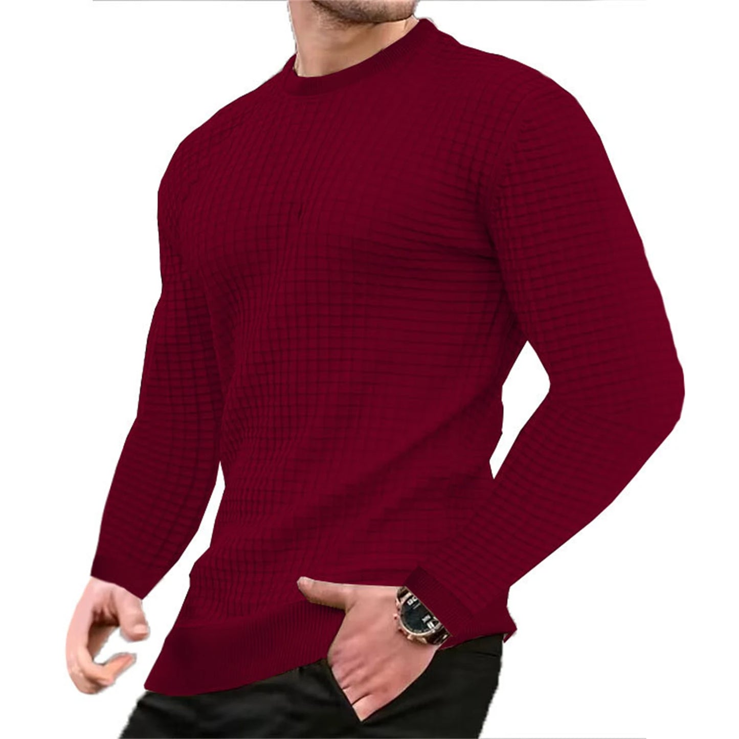 Waffle Check Hoodie Men