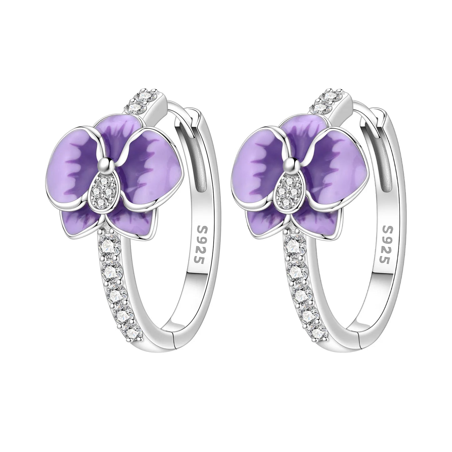 Women's S925 Silver Iris Hoop Earrings