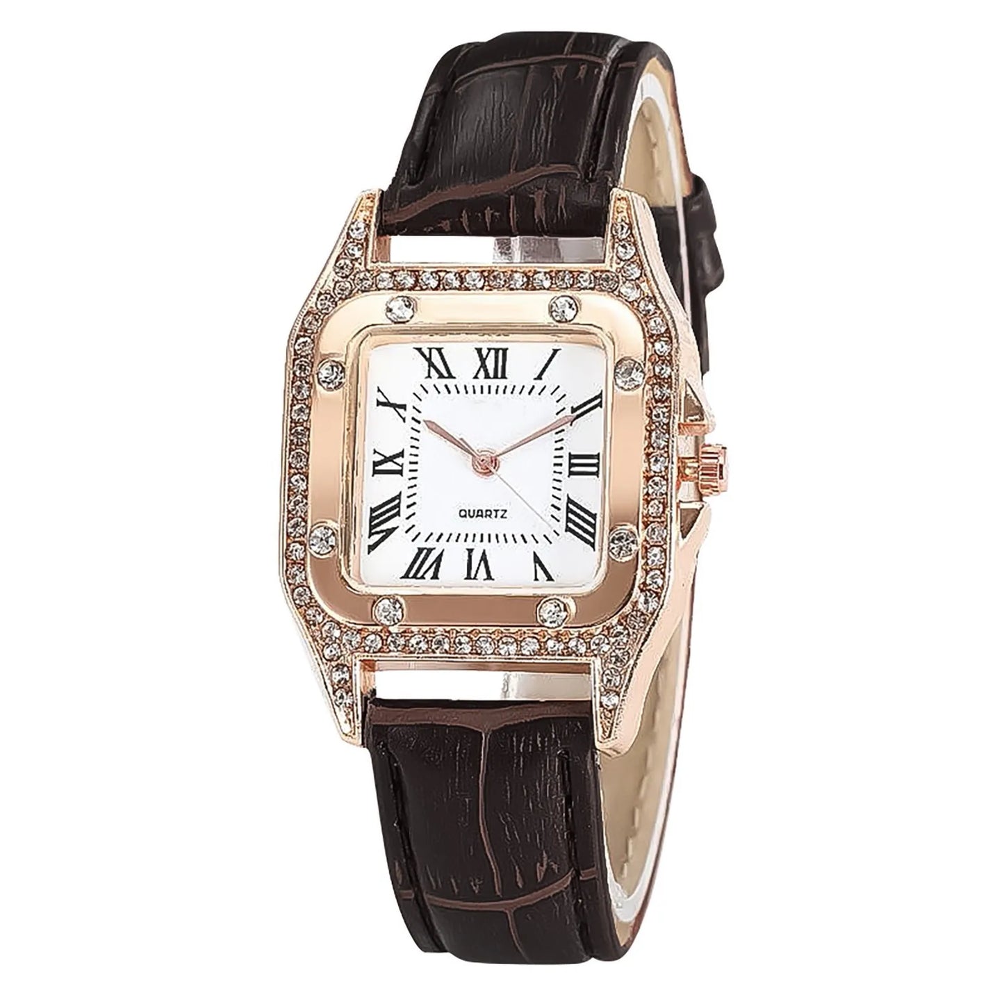 Leather Strap Bracelet Watch Set