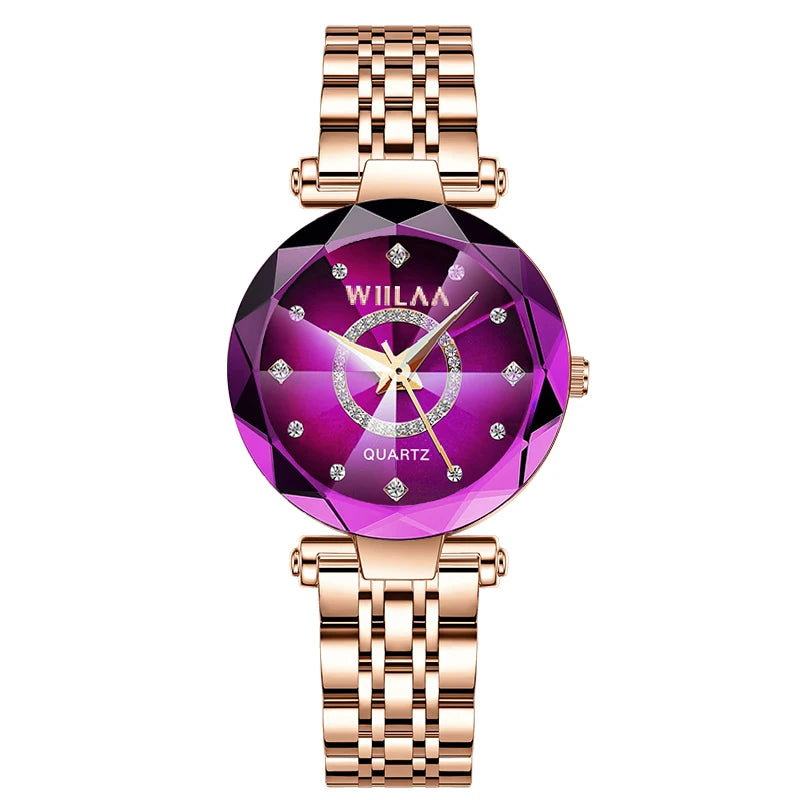 Rhinestone Gold Ladies Wristwatch