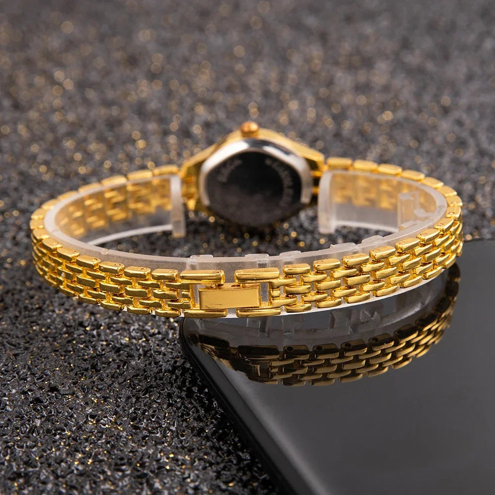 Women's Gold Bracelet Small Dial Quartz Watch