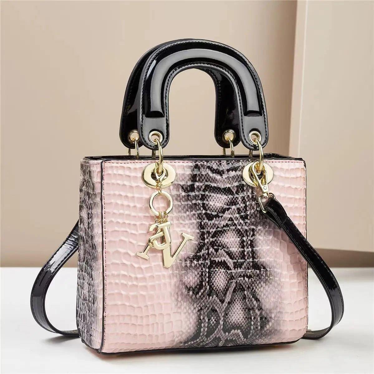 Women's Bright Leather Crossbody Shoulder Bag