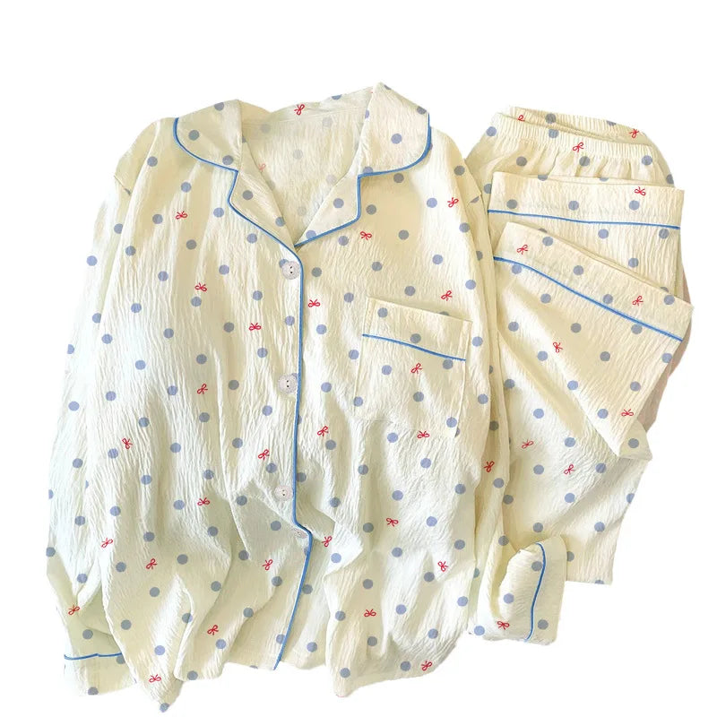Girls Wrinkle Fabric Pajama Set