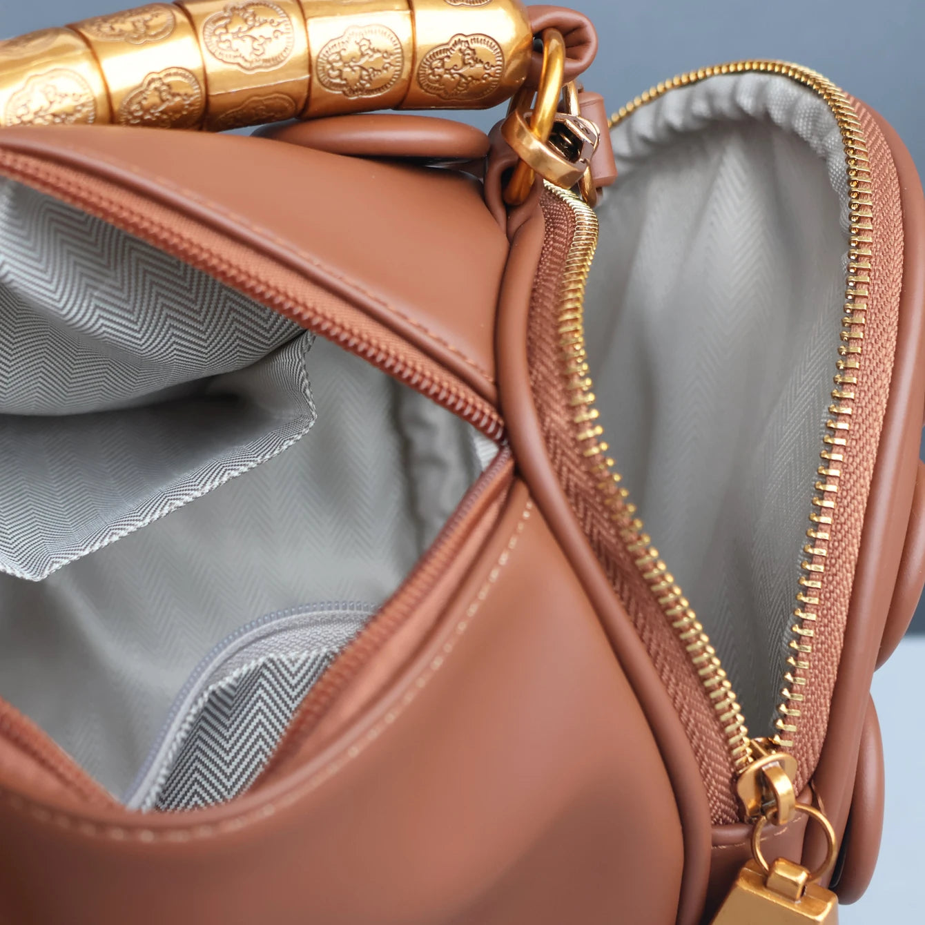 Women's Leather Bucket Messenger Tote Bag