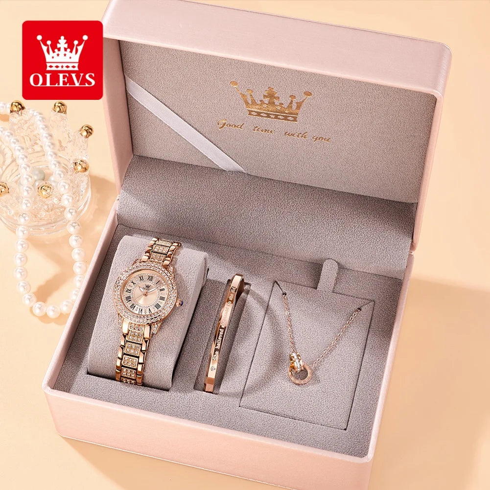 OLEVS Diamond Dial Quartz Watch