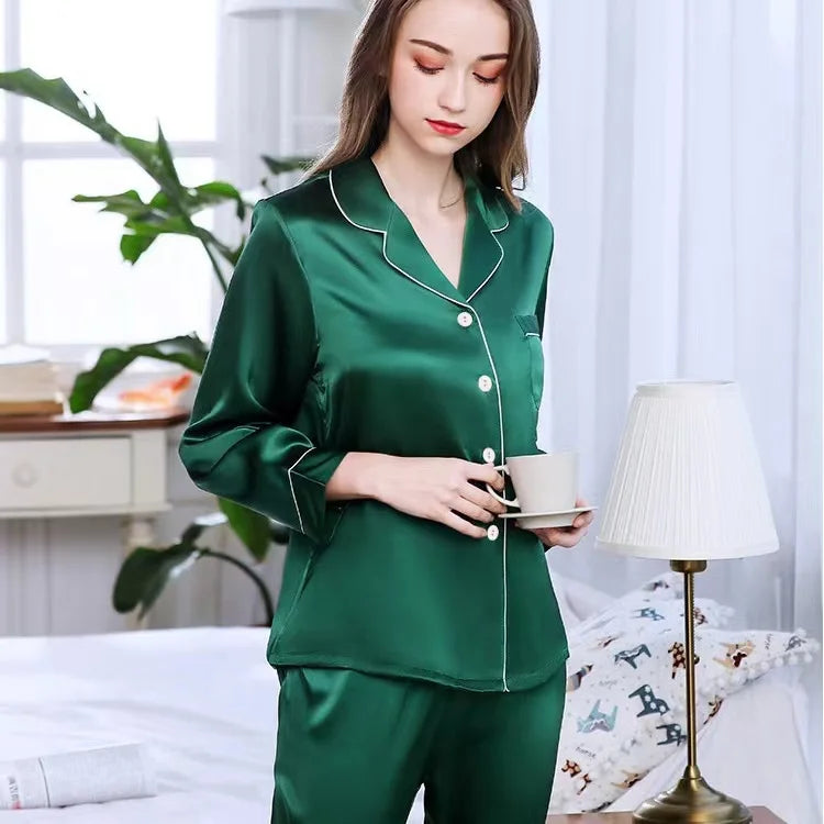 Custom Satin Couple Pajama Set Gift