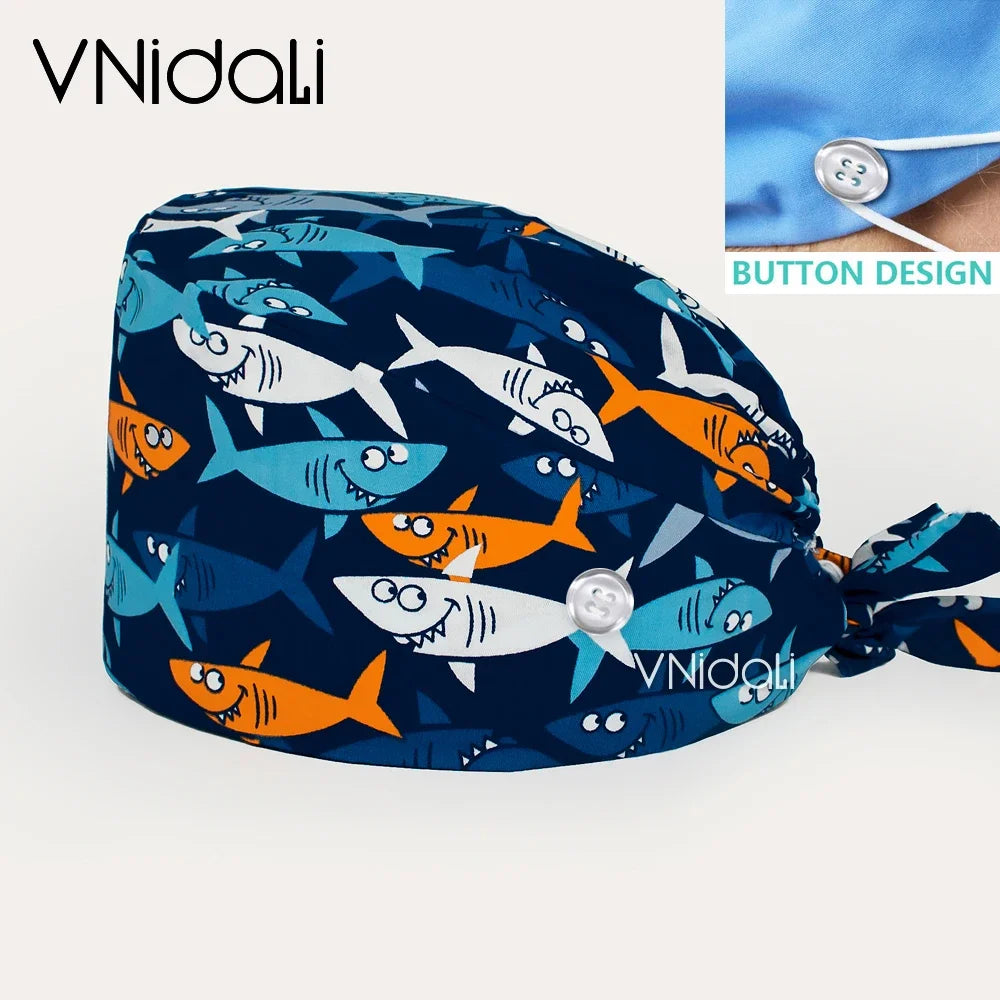 Scrub Cap with Button