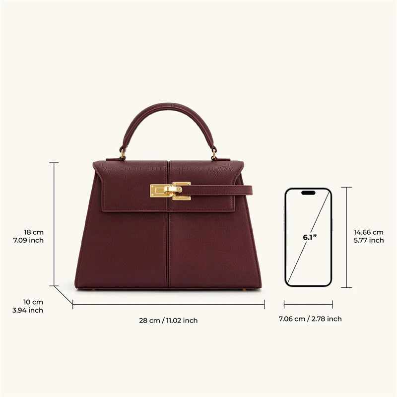 Women's Large Square Crossbody Bag Burgundy