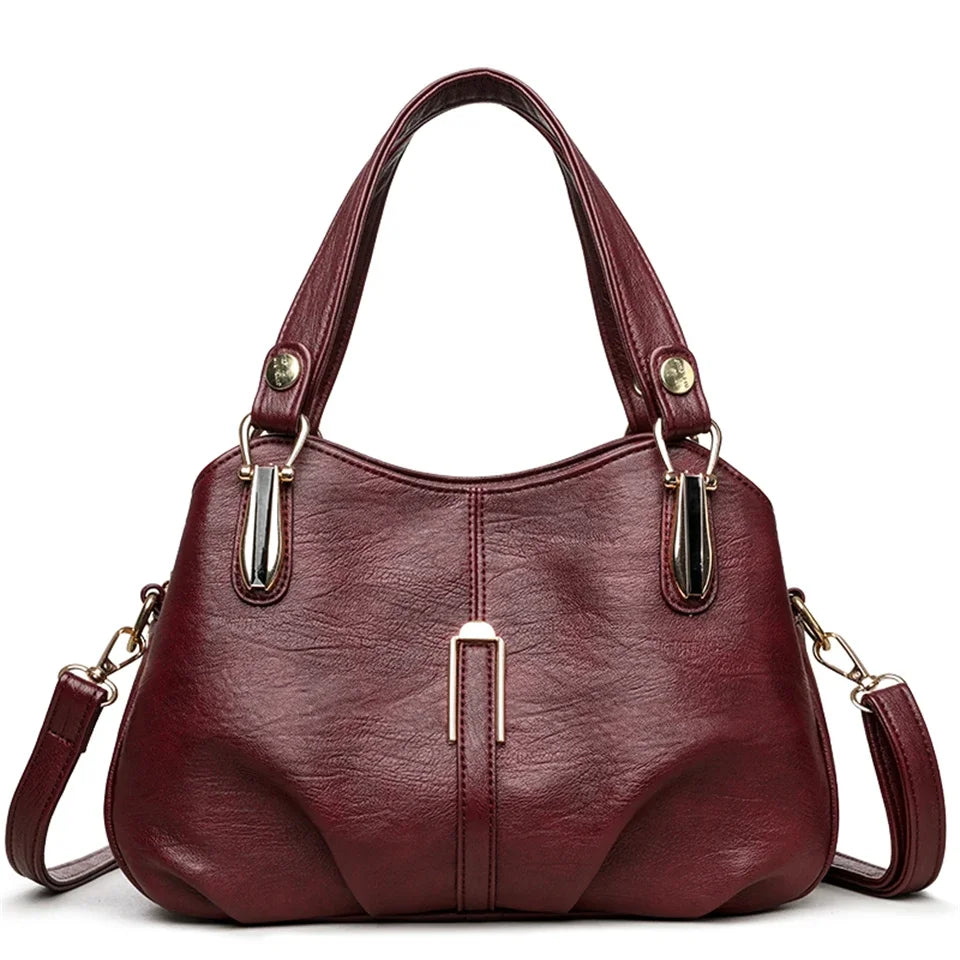 Women's Leather Commuter Tote Crossbody Bag