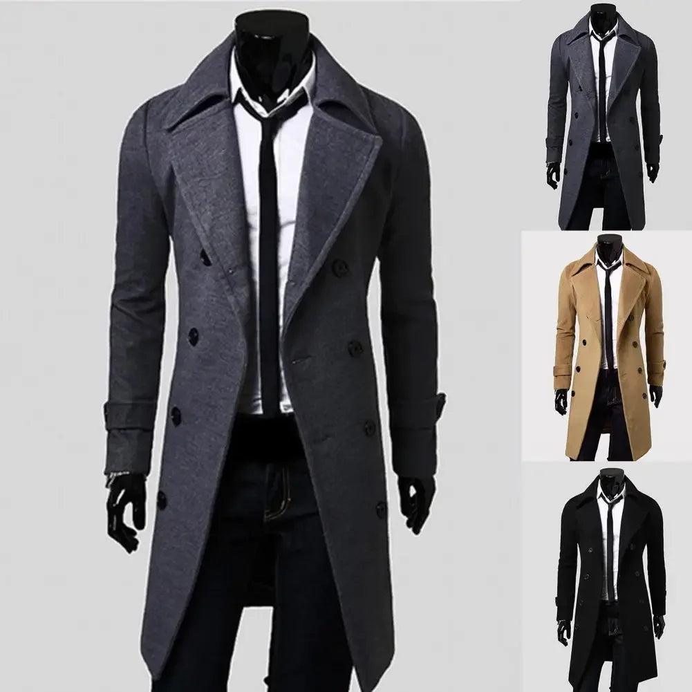 Double-Breasted Men Trench Coat