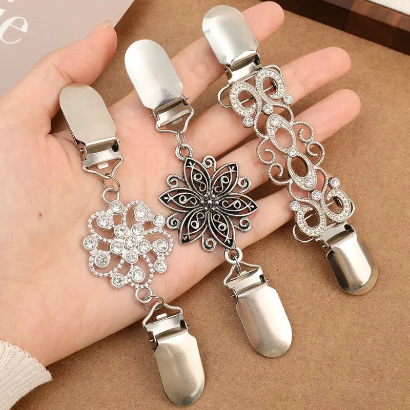 Floral Cardigan Shawl Clips