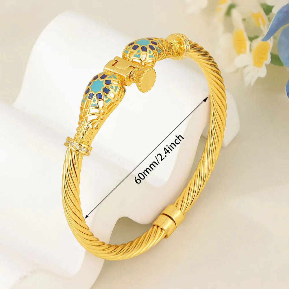 Gold Turquoise Bridal Bangle