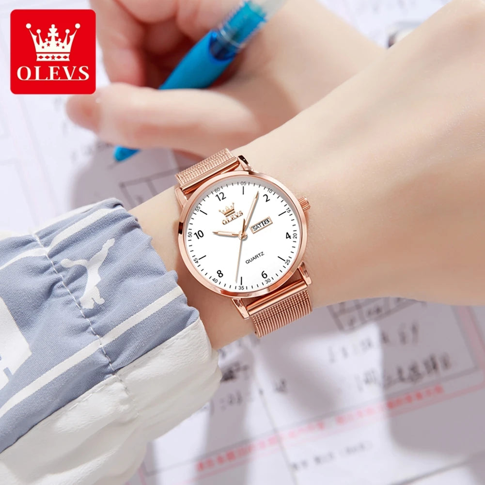 OLEVS Mesh Steel Digital Watch