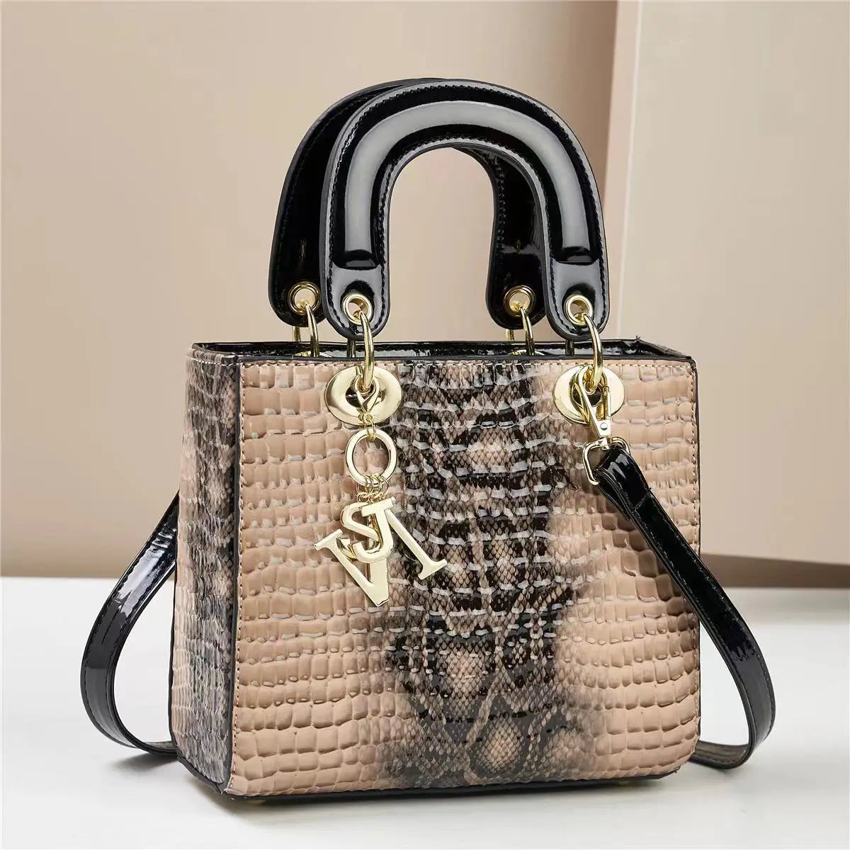 Women's Bright Leather Crossbody Shoulder Bag