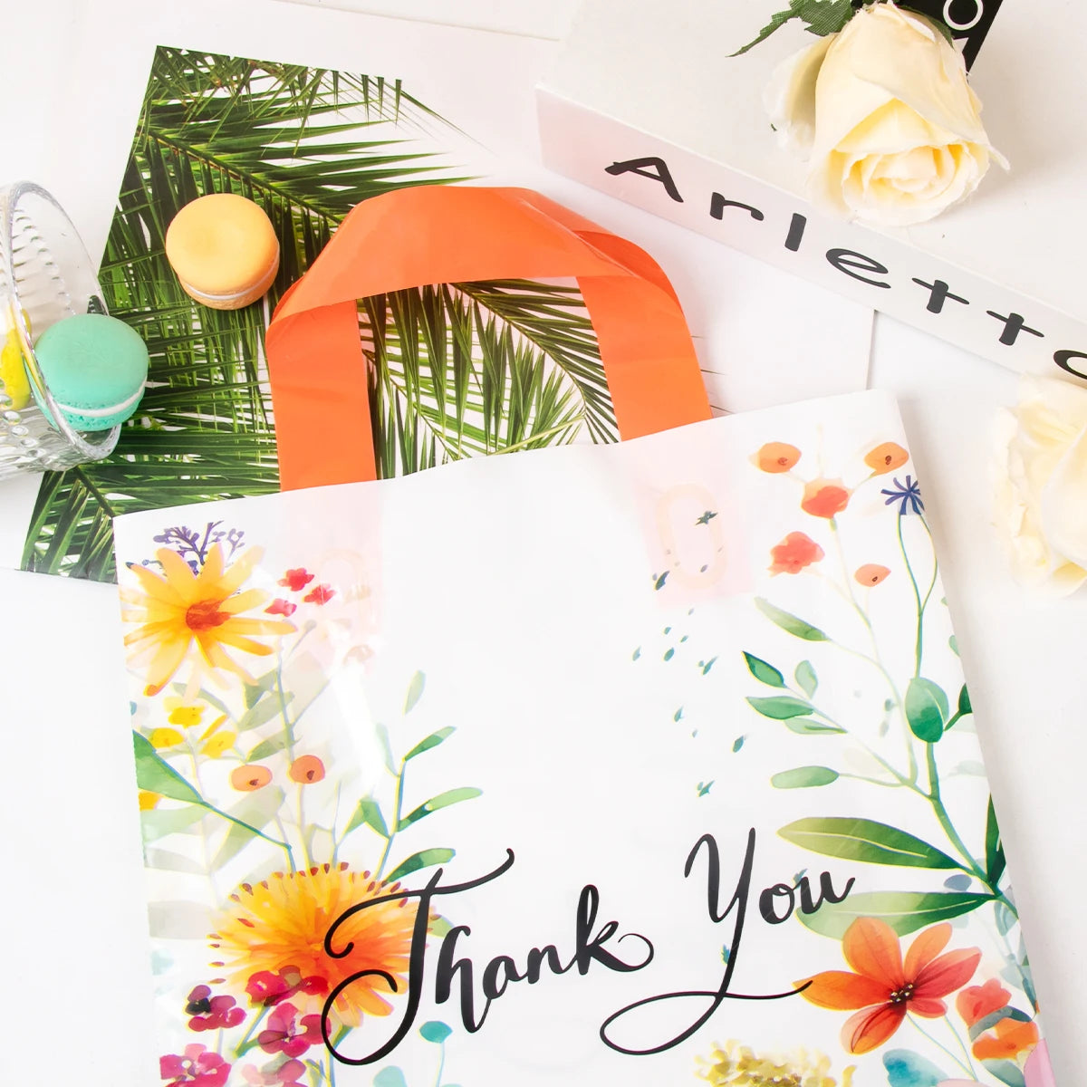 Thank You Floral Tote Bag Wedding Party 10 Pcs
