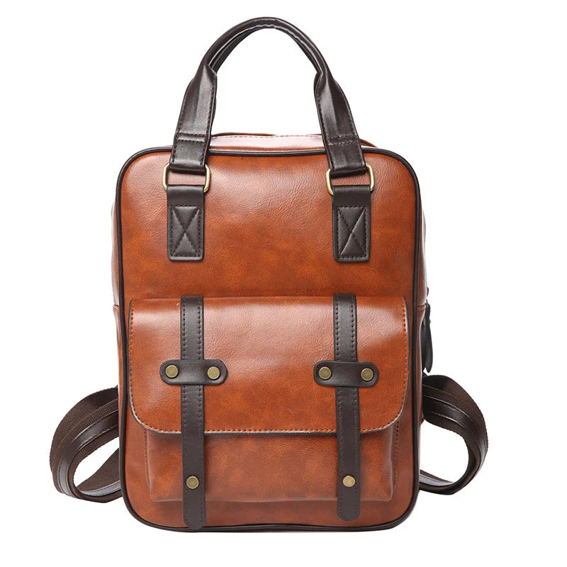 Leather Youth School Backpack