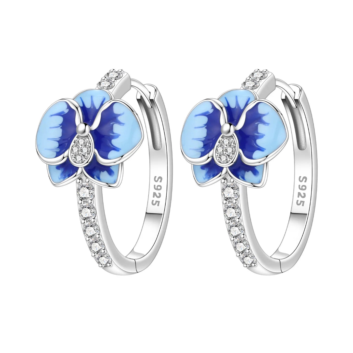 Women's S925 Silver Iris Hoop Earrings