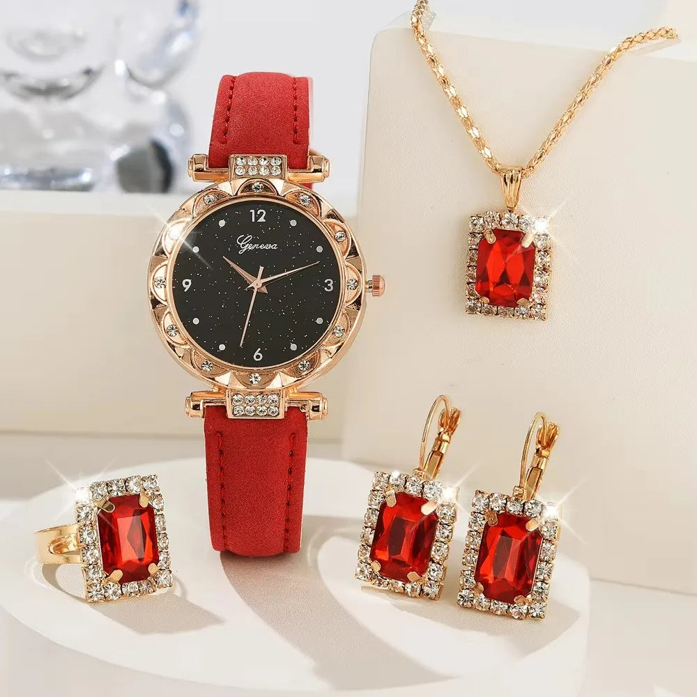 5-Piece Rhinestone Watch Set