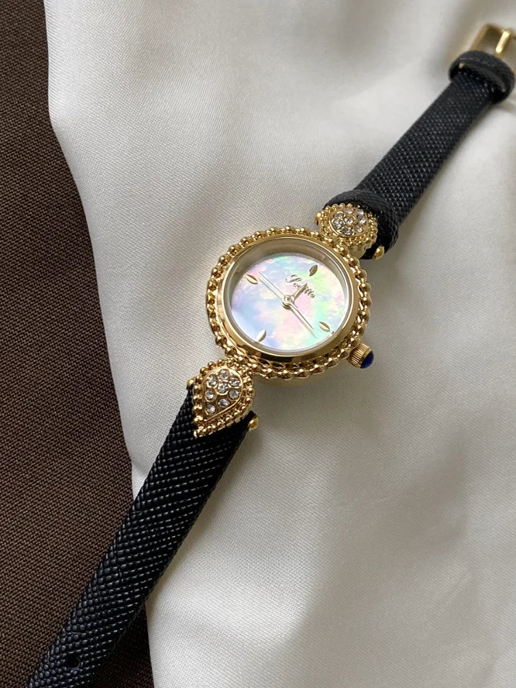 Diamond Dial Belt Quartz Watch