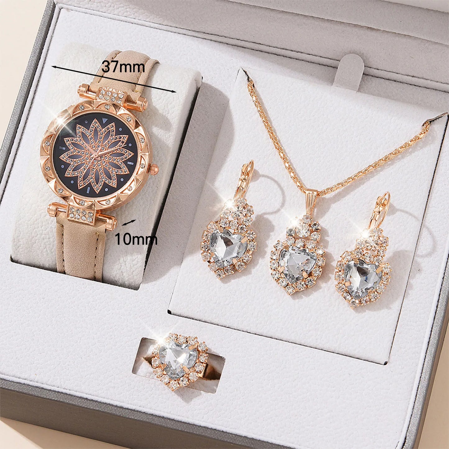 Women's Crystal Watch Jewelry Gift Set
