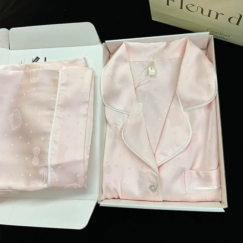 Women's Ice Silk Cute Pajama Set