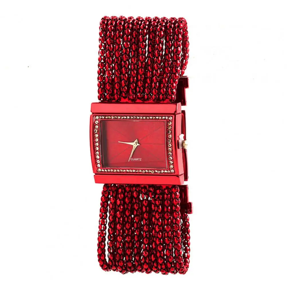 Bead Chain Rhinestone Bracelet Watch
