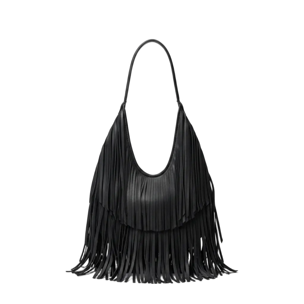 Tassel PU Leather Hobo Bag