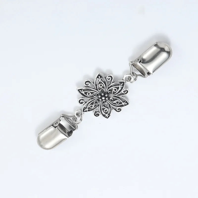 Floral Cardigan Shawl Clips