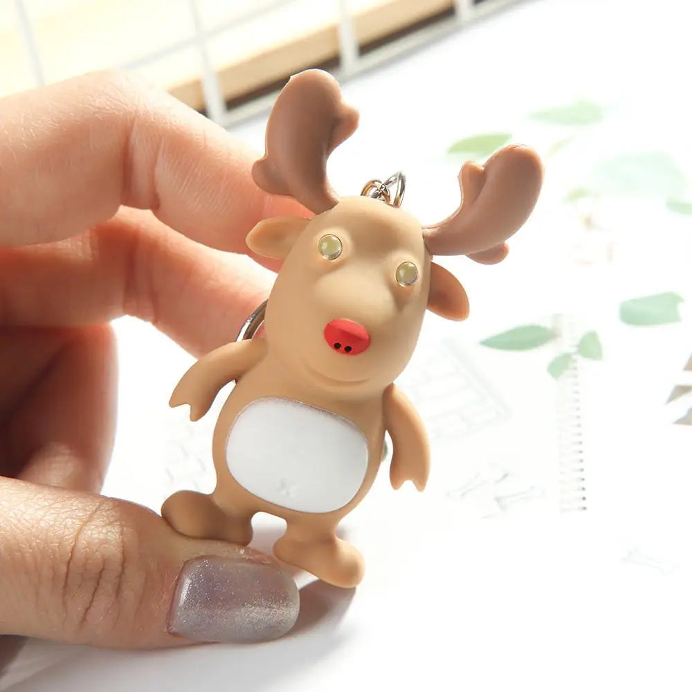 LED Flashlight Deer Keychain Kids Gift