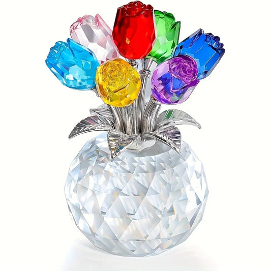 Colorful Crystal Rose Bouquet Eternal Gift