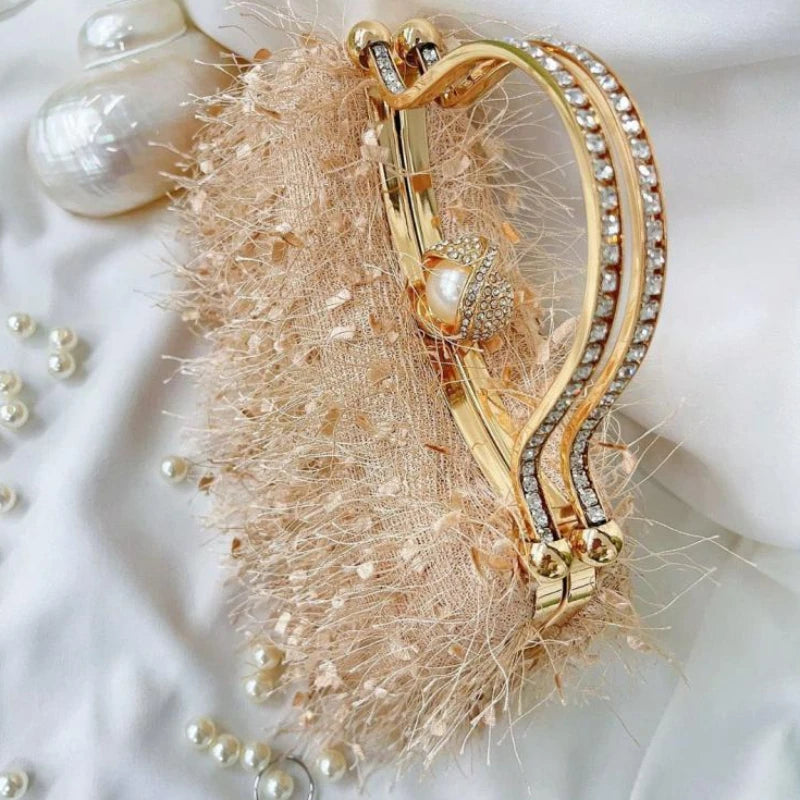 Women's Feather Tassel Nylon Evening Clutch